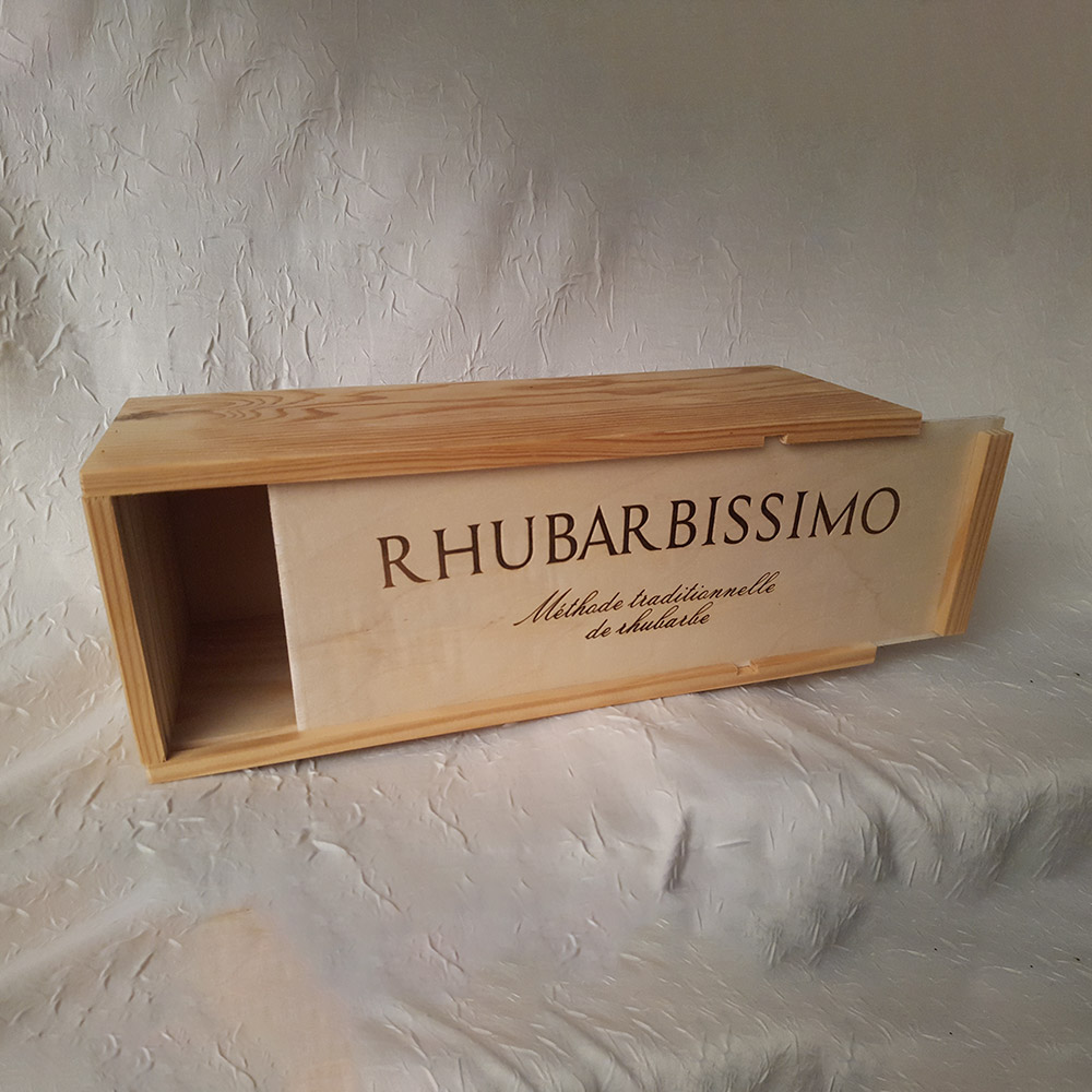 Coffret en bois pour bouteille de Rhubarbissimo